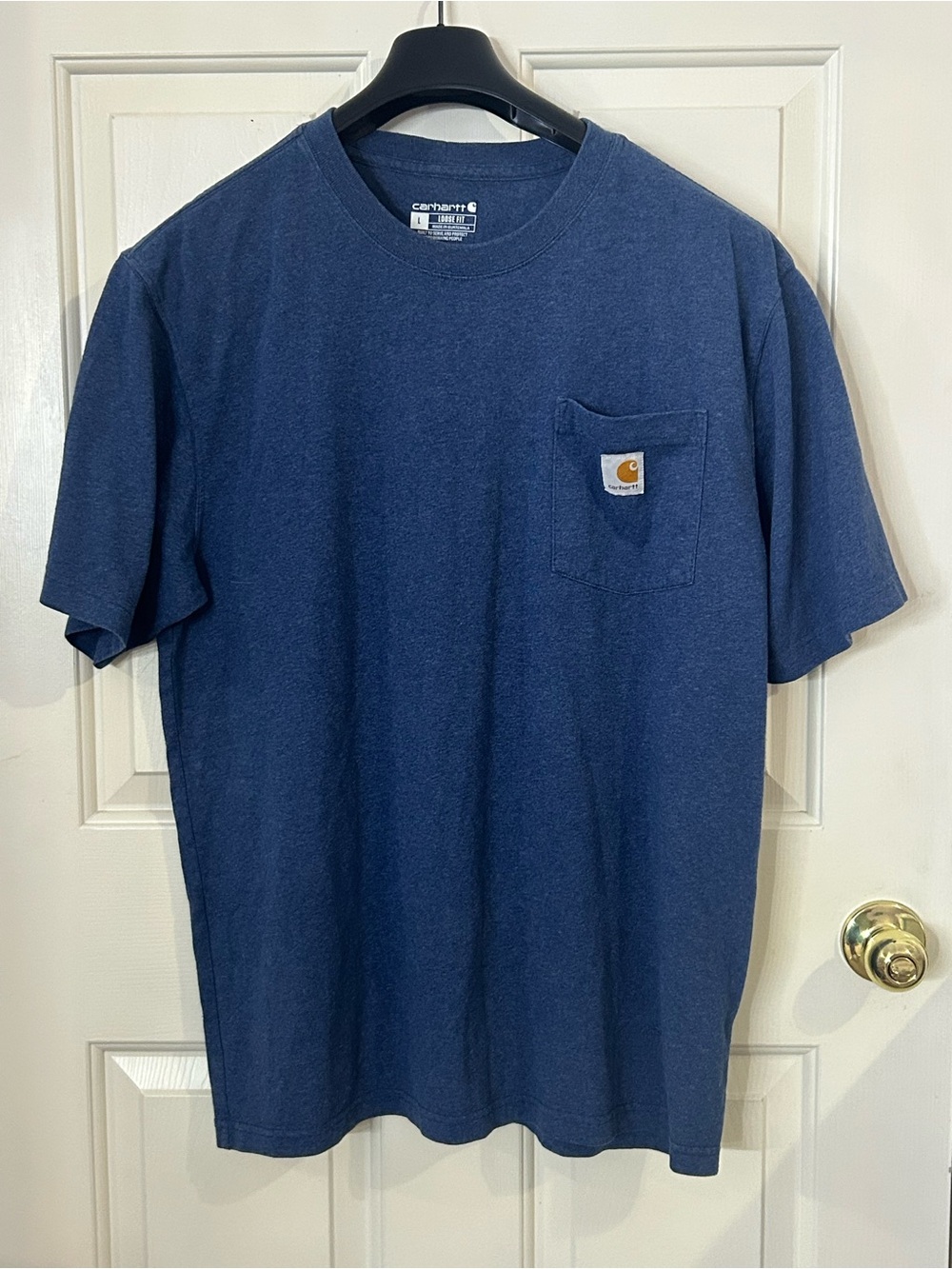 Carhartt Loose Fit Heavyweight Short-Sleeve Men's Pocket T-Shirt - Large Blue